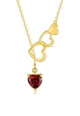 entrancing heart garnet gold birthstone baby necklace
